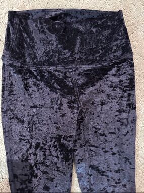 lululemon athletica Black Crushed Velvet High-Rise Leggings